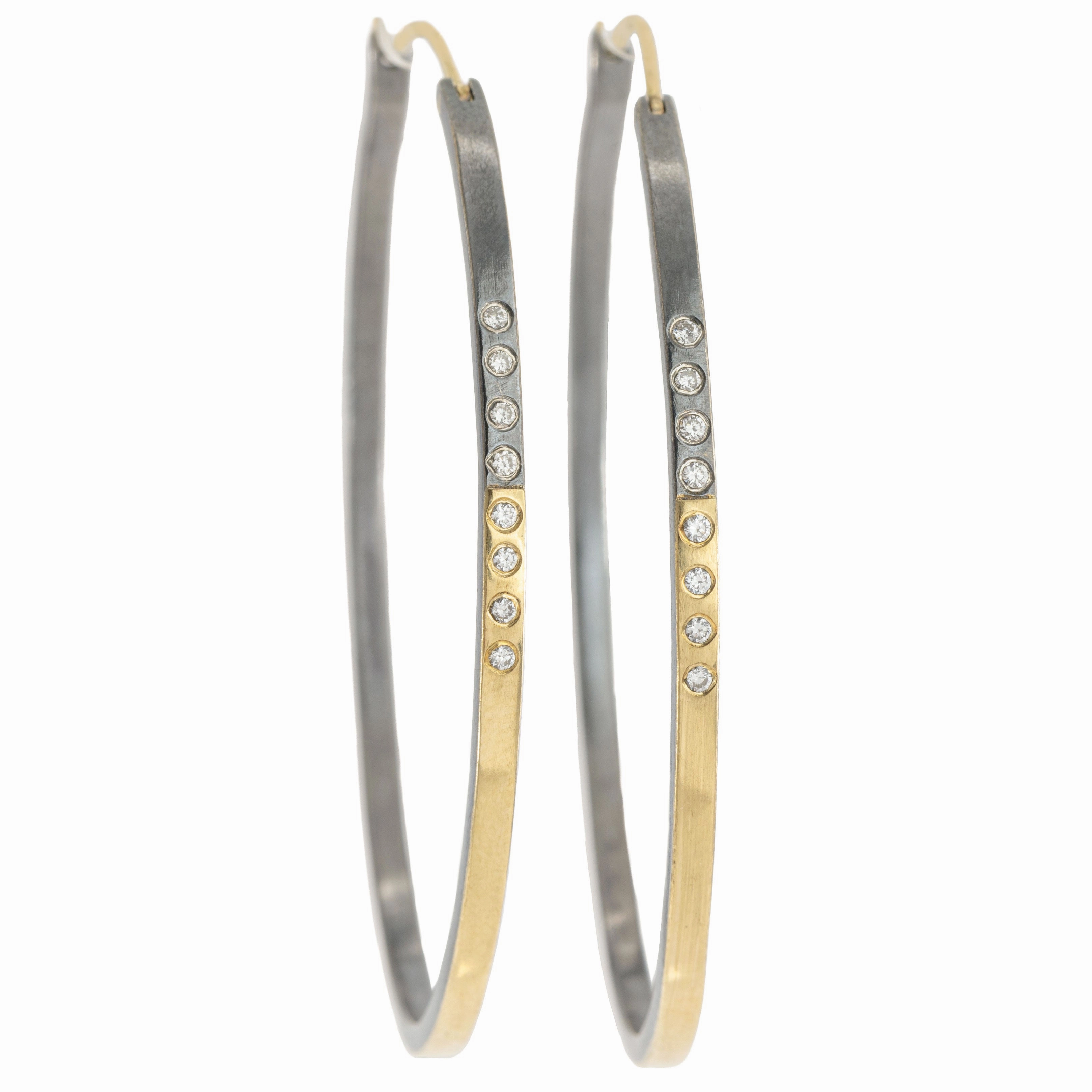 Hoop Dream Earrings 2.0 - Large  - 18k Gold   Reclaimed Diamonds Unique Appearance Spiral Accessory