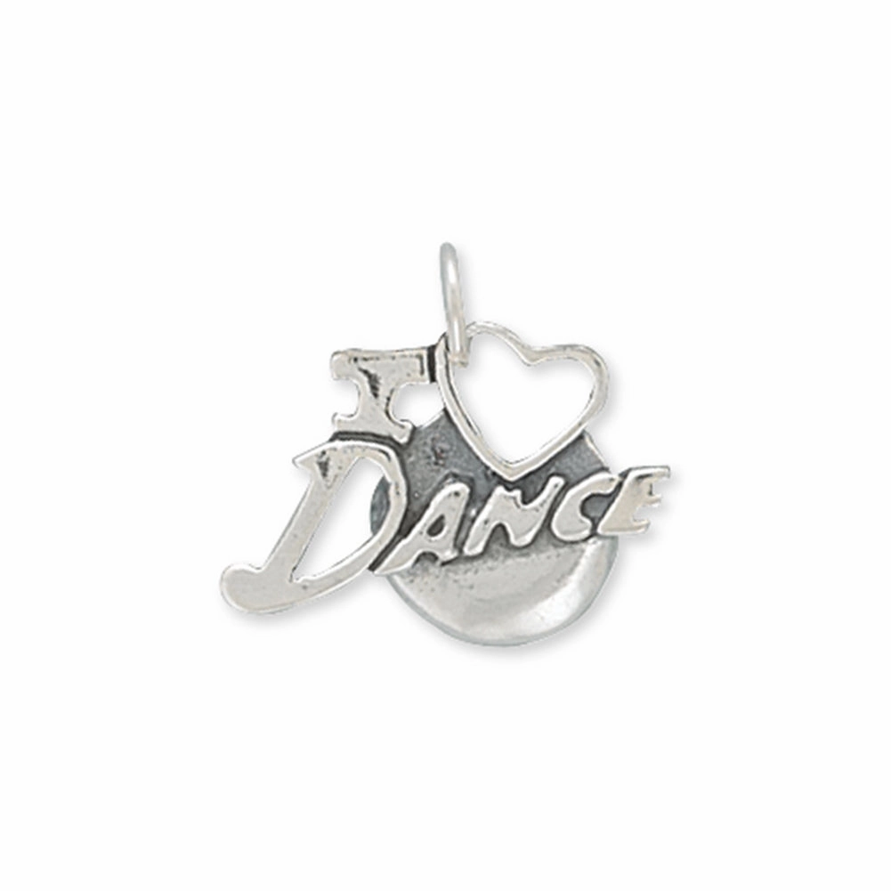 I Love Dance Charm Sterling Silver - Made in the USA Delicate Details Eternal Classic