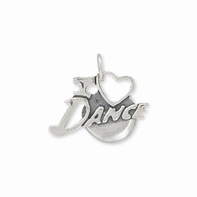 I Love Dance Charm Sterling Silver - Made in the USA Delicate Details Eternal Classic
