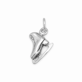 Statement Piece Chic Evening Ice Skate Charm Sterling Silver - Made in the USA
