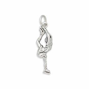 Ice Skater Skating Charm Sterling Silver - Made in the USA Cozy Mood