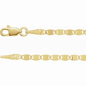 14K Yellow 2.7 mm Mirror Link Chain - 16" Spring Color Creative Accent