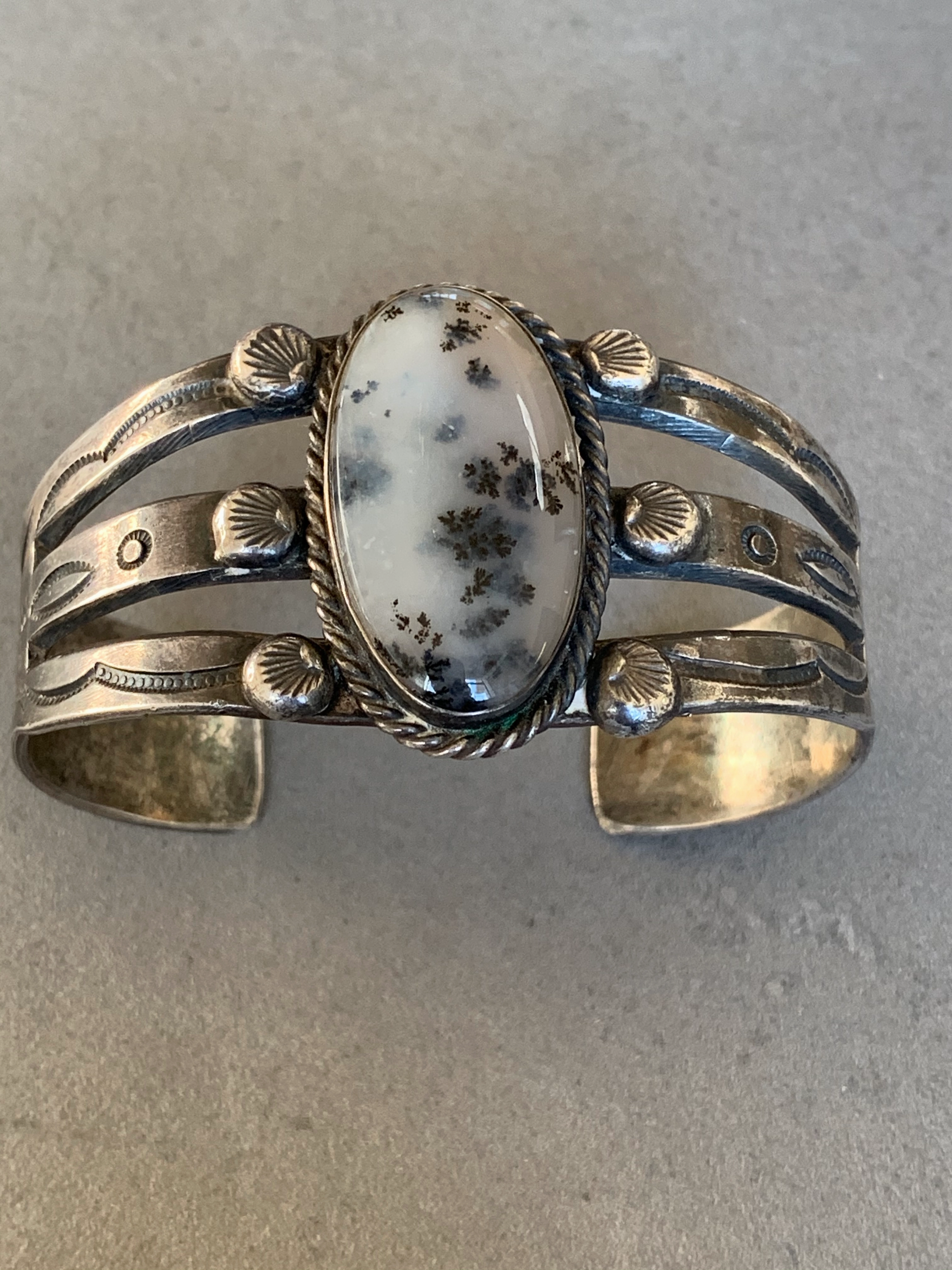 Occasion Wear Petrified Wood/Agate Bracelet/Fred Harvey Era sterling