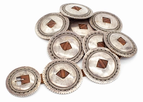 Mirror Selfie Elegant Gem Perry Shorty Navajo Handmade Coin Silver Concho Belt