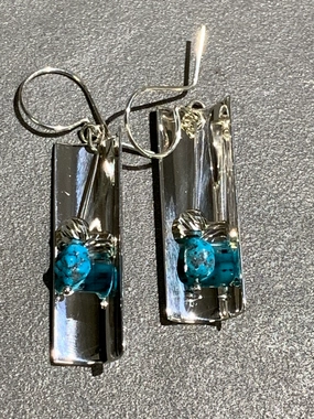 Jeremy Harrison Navajo Turquoise Sterling Silver Earrings Weekend Look