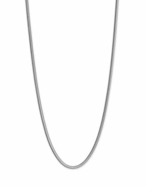 Gentle Look Wedding Ready Sterling Silver Snake Chain 2.4mm Oxidized Finish 20-inch Length - Made in the USA