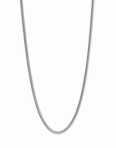 Gentle Look Wedding Ready Sterling Silver Snake Chain 2.4mm Oxidized Finish 20-inch Length - Made in the USA