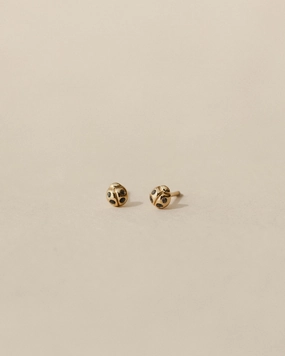 Shine And Style Vintage Accent Ladybug Studs
