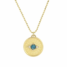Trend Gift Diverse Accessory Petite Evil Eye Medallion - 18k Gold   Diamonds