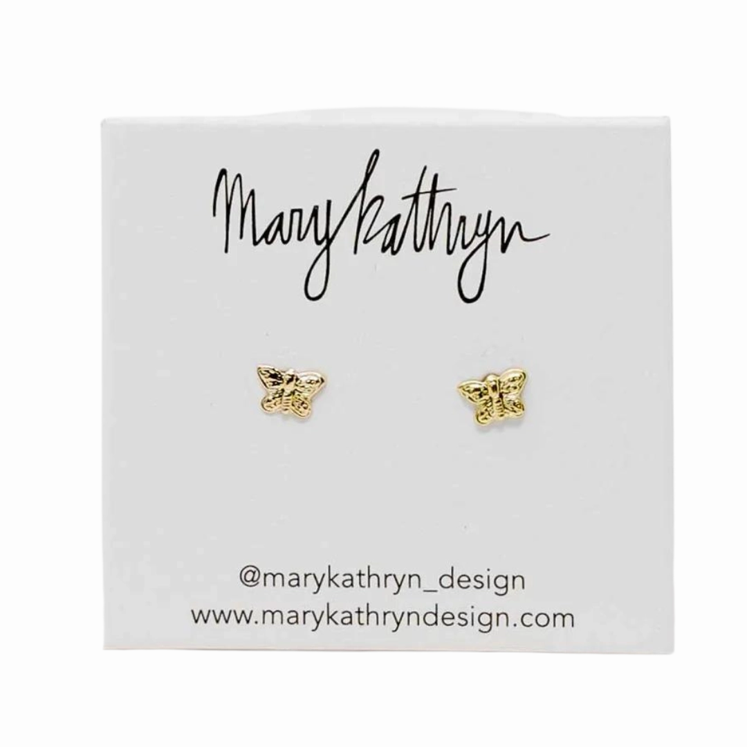 14k Gold Butterfly Studs Chic Element