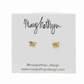 14k Gold Butterfly Studs Chic Element