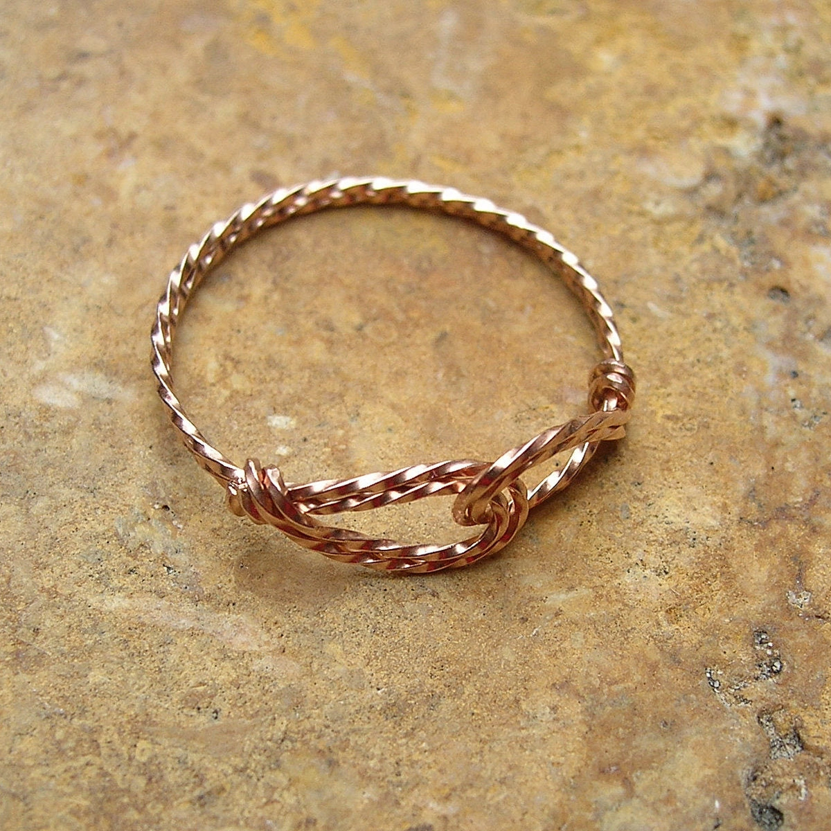 Infinity Design Rose Gold Filled Twist Wire Thumb Ring Edwardian Style