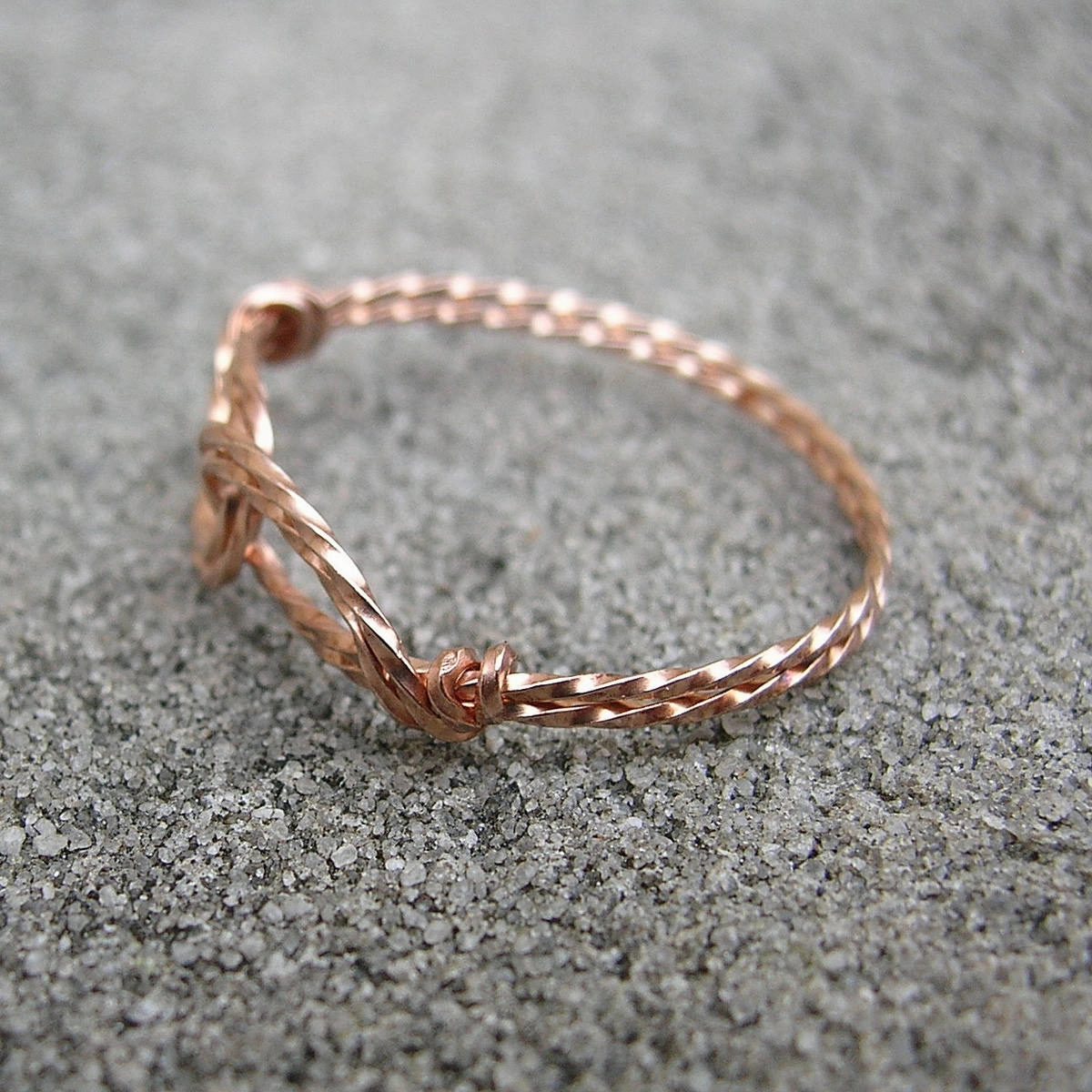 Infinity Design Rose Gold Filled Twist Wire Thumb Ring Wonderful Art
