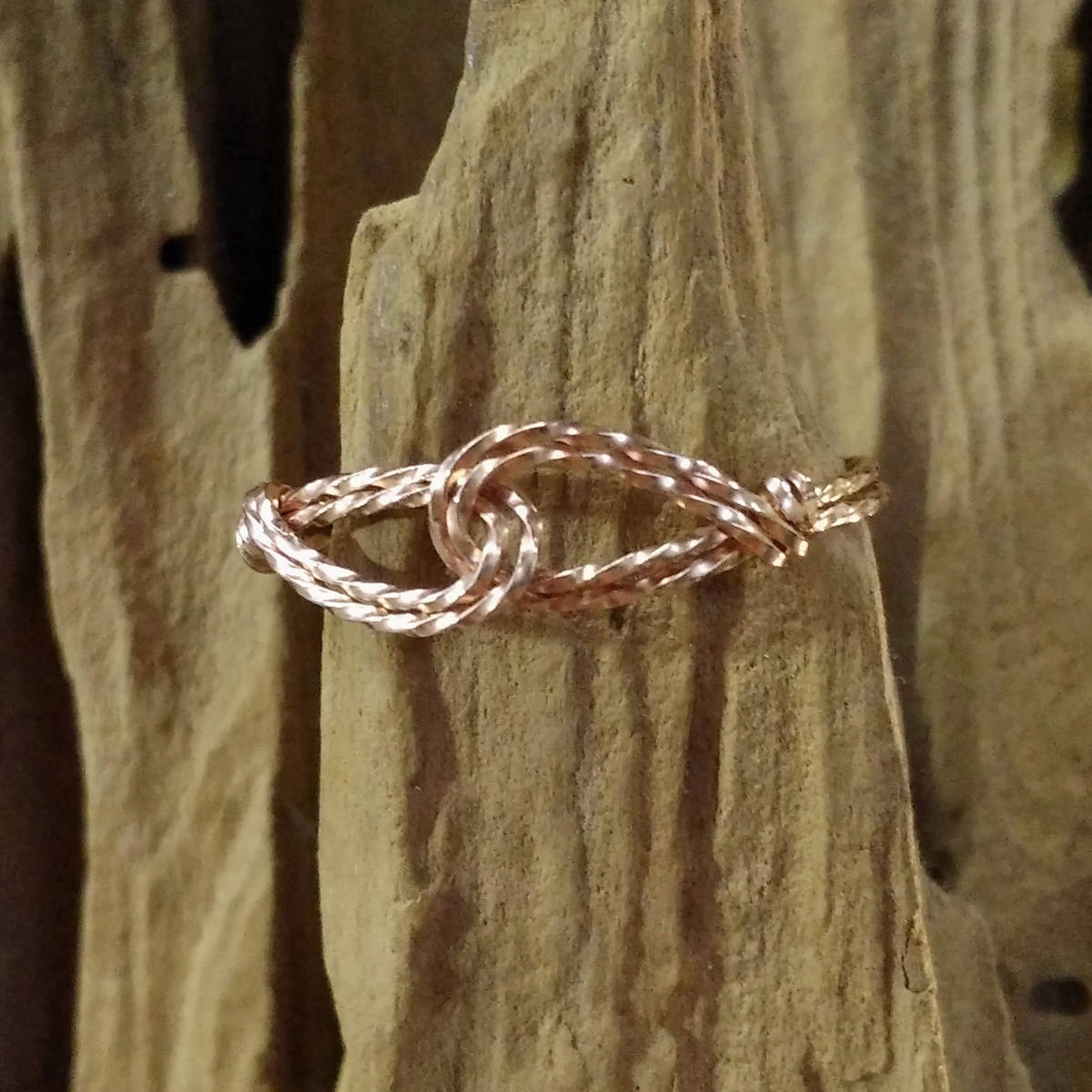 Infinity Design Rose Gold Filled Twist Wire Thumb Ring Multicolor Design Lustrous Detail