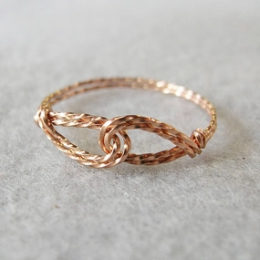 Contemporary Product Infinity Design Rose Gold Filled Twist Wire Thumb Ring