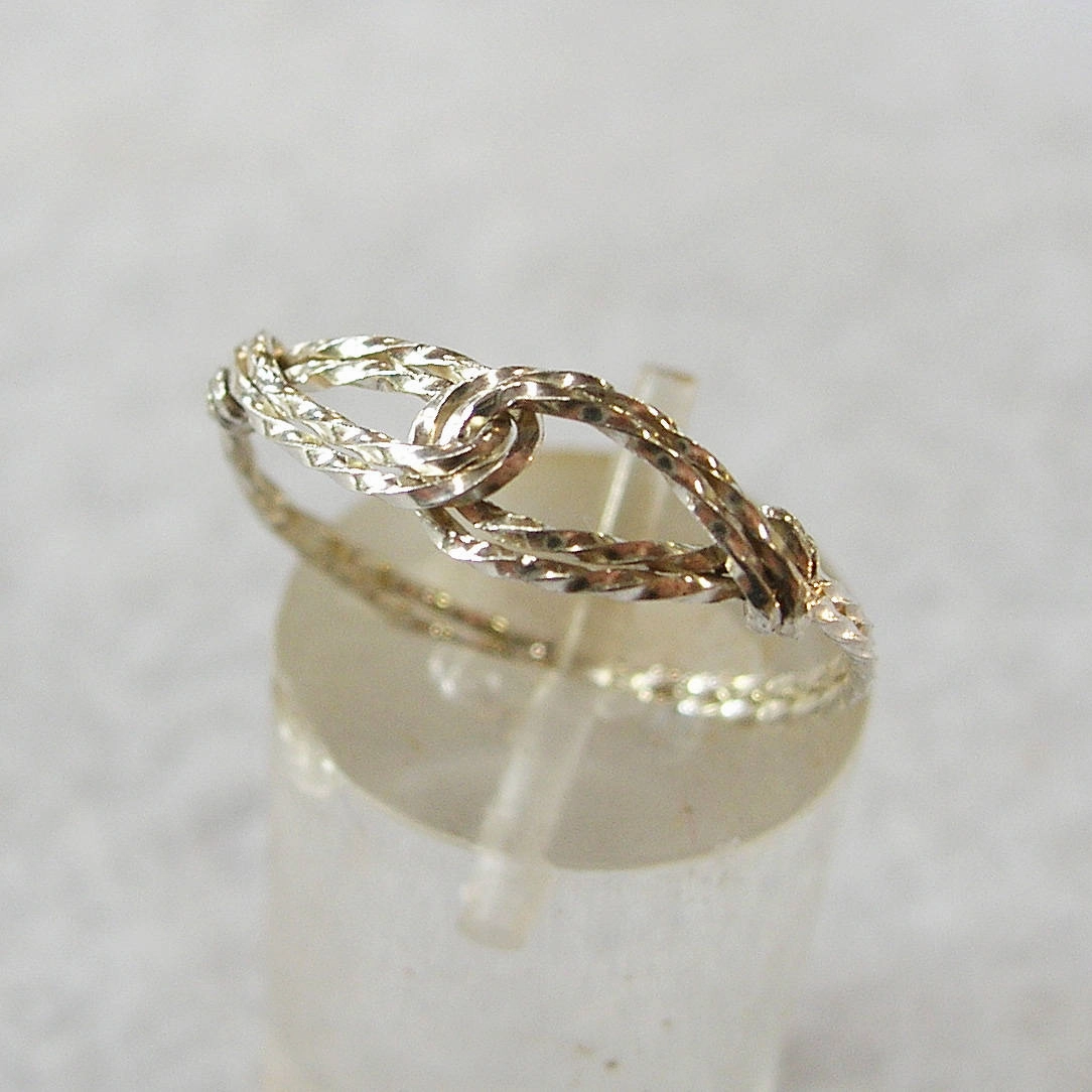 Graceful Flow Infinity Design Sterling Silver Twist Wire Thumb Ring