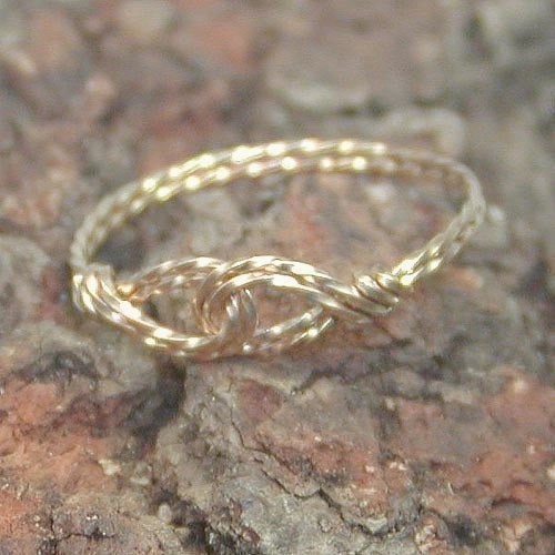 Stylish piece Timeless Craft Infinity Design Yellow Gold Filled Twist Wire Thumb Ring