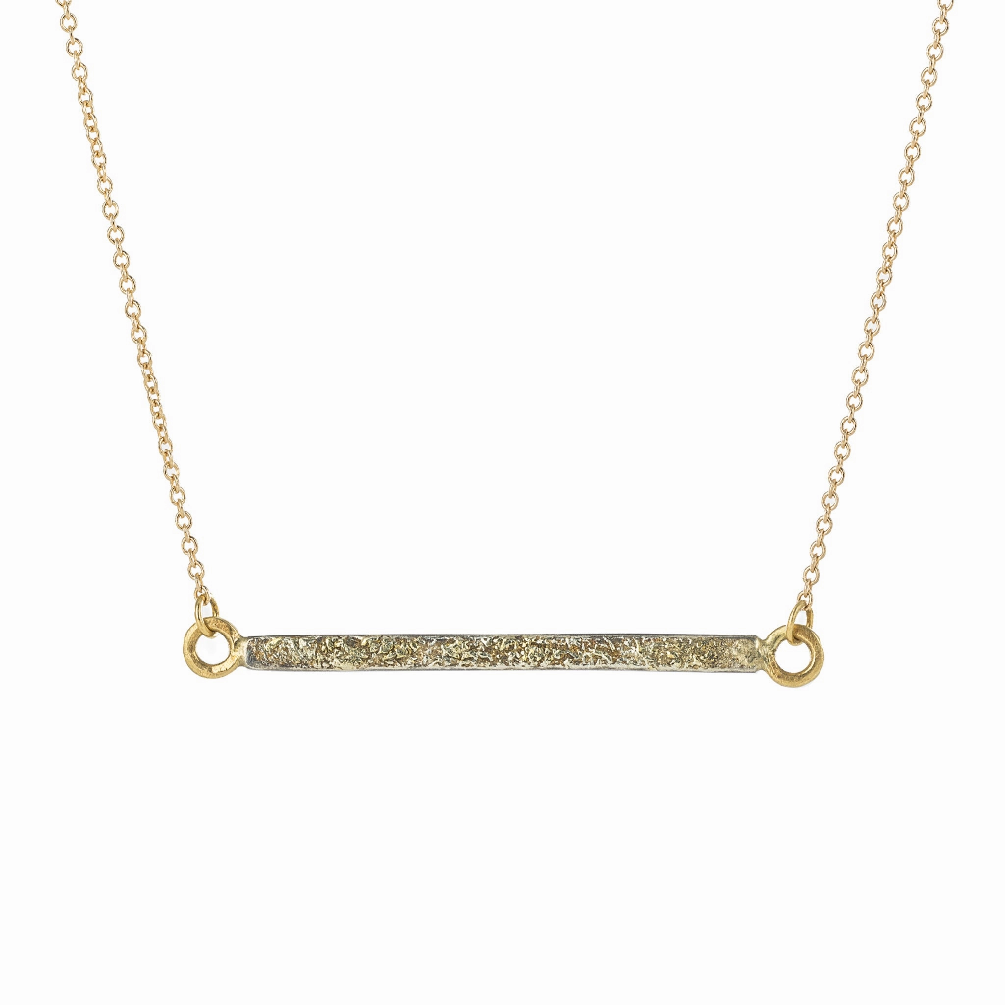 summer look Terra Bar Necklace - 22k/18k Gold   Oxidized Silver