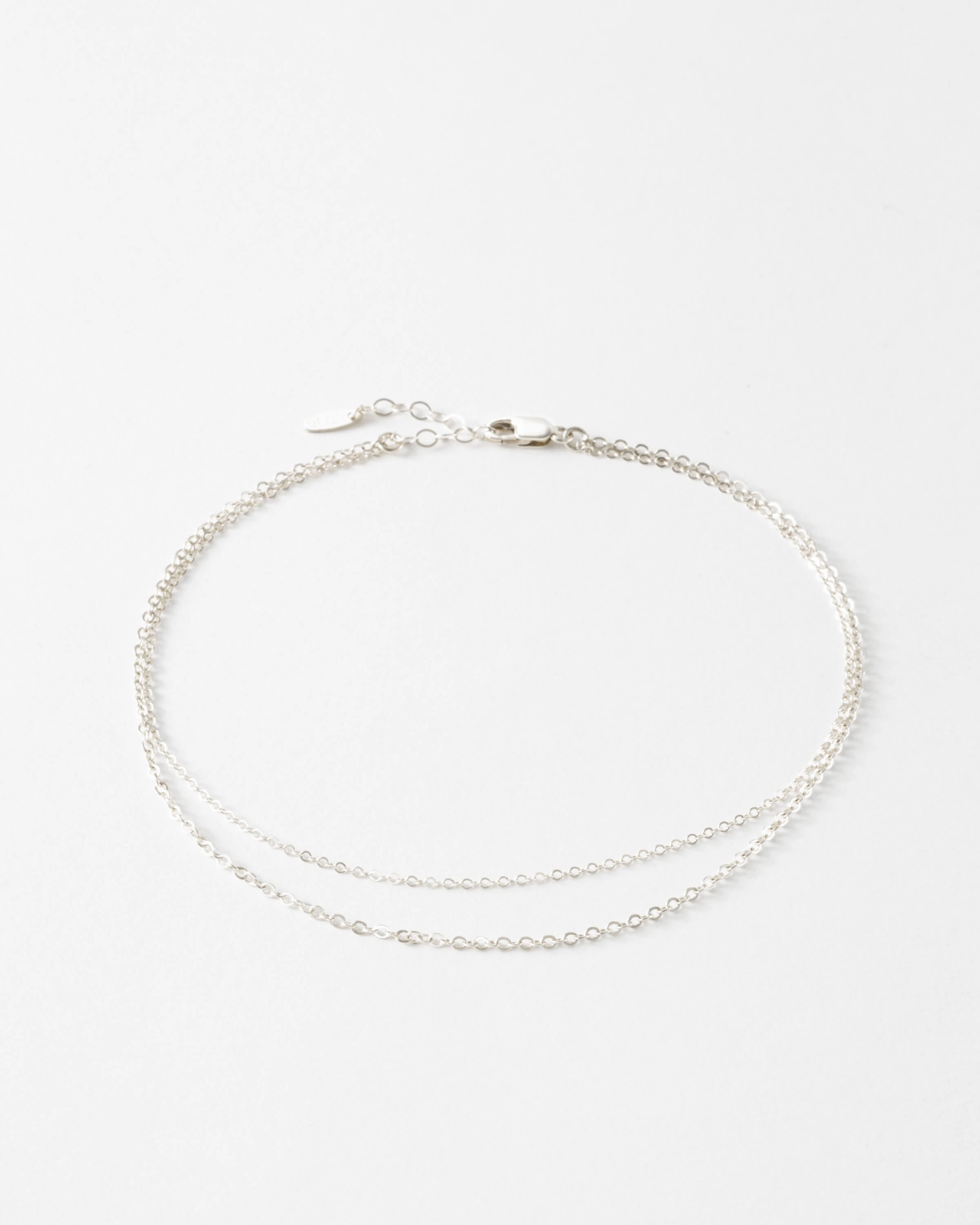 Handmade Glam Unique Edge Double Cable Chain Anklet