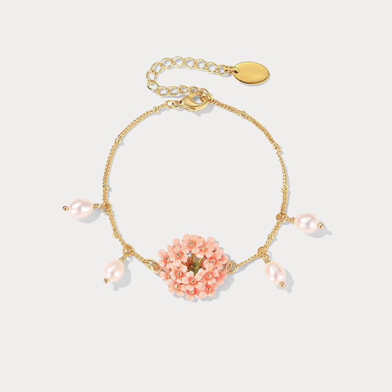 Pink Verbena Bracelet Wise Choice Gold Plated