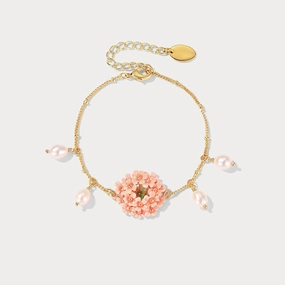 Pink Verbena Bracelet Wise Choice Gold Plated