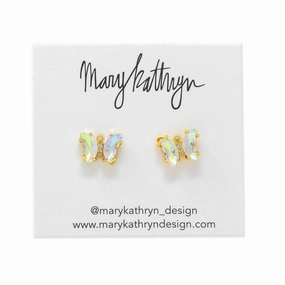 Iridescent Butterfly Studs Chic Finish