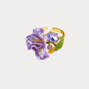 Excellent Item Iris Flower Ring