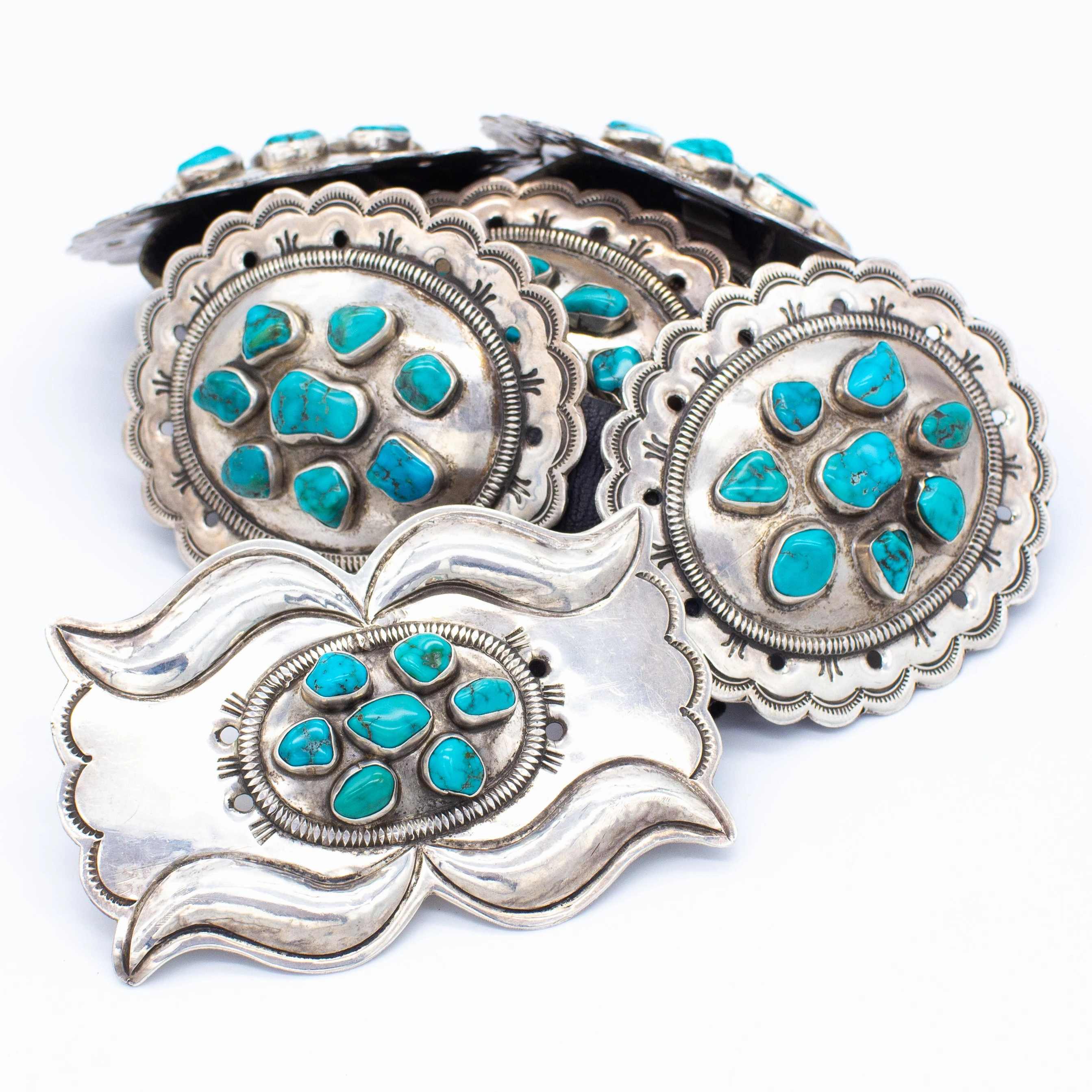 Sophisticated Spark Radiant Jewelry Shine Joe H Quintana Cochiti Handmade Sterling Silver Turquoise Concho Belt