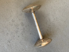Kathleen Scott Navajo Sterling Handmade Baby Rattle Expressive Feature Sweet Spark