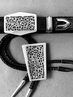 Kee Yazzie Navajo Sterling Silver Ranger Set & Bolo Set Luminous Shine Creative Form