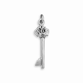 Chic Accessory Key To My Heart Pendant Charm Sterling Silver