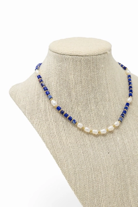 Kinsley Blue   Pearl Necklace Youth Accent