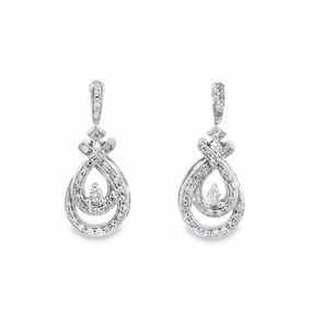 Trendy Pieces Kirkland Jewelry Estate | 10K White Gold Diamond Earrings