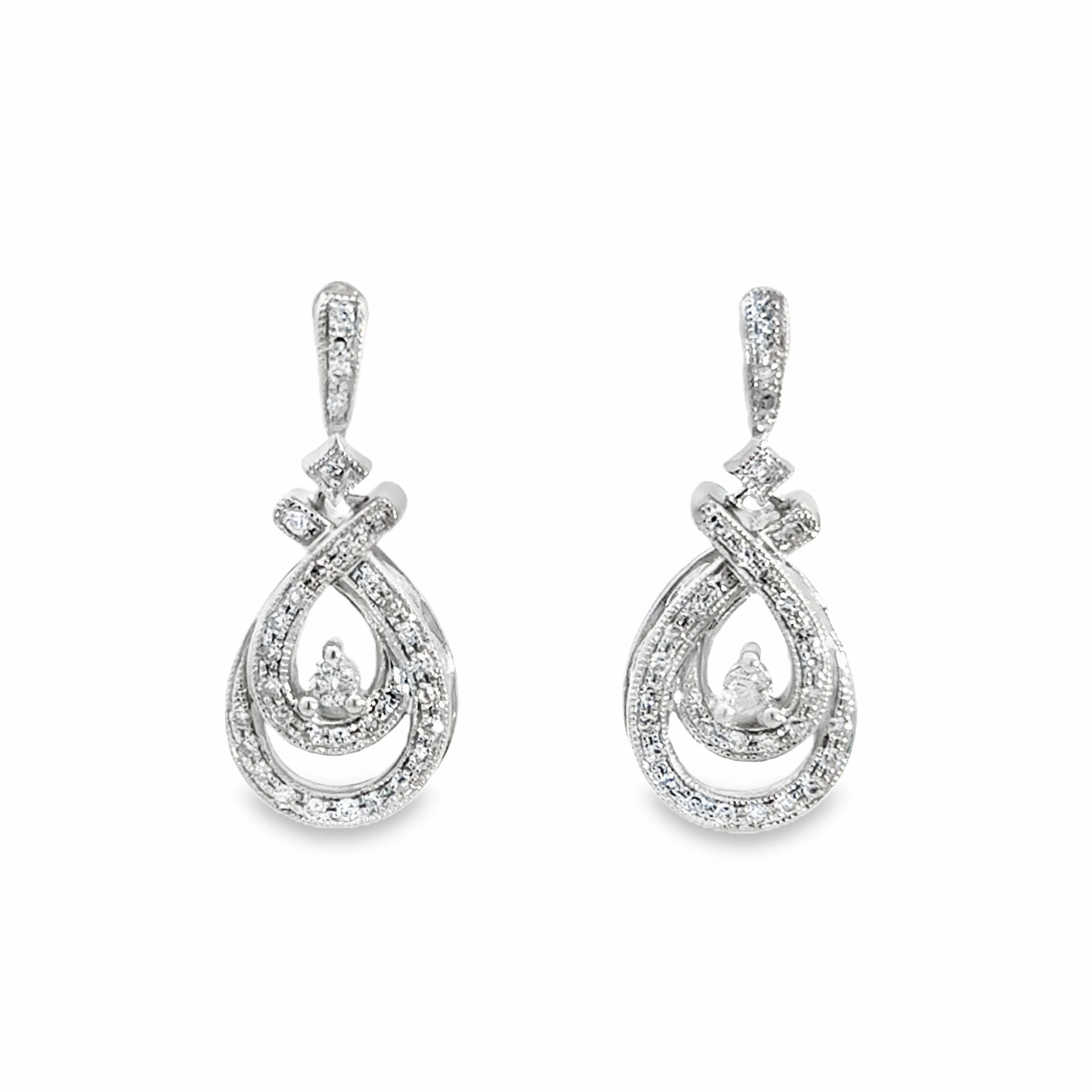 Trendy Pieces Kirkland Jewelry Estate | 10K White Gold Diamond Earrings