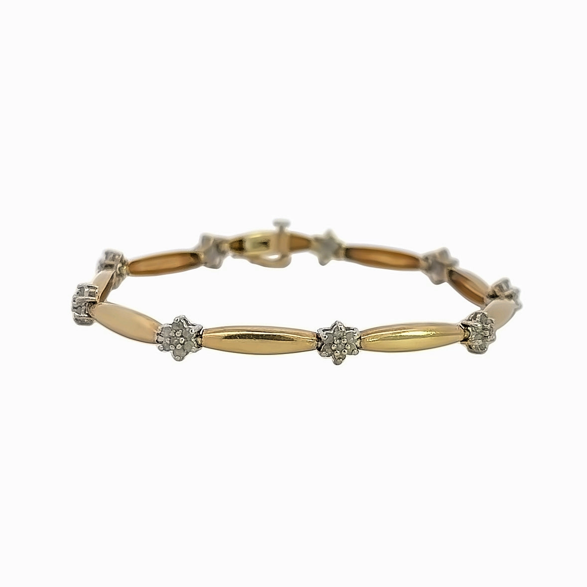 Graceful Vibe Modern Element Kirkland Jewelry Estate | 10K Yellow Gold Diamond Bracelet