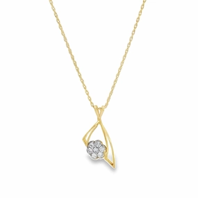 Distinctive pieces Trendy Addition Kirkland Jewelry Estate | 14K Yellow Gold Diamond Cluster Necklace
