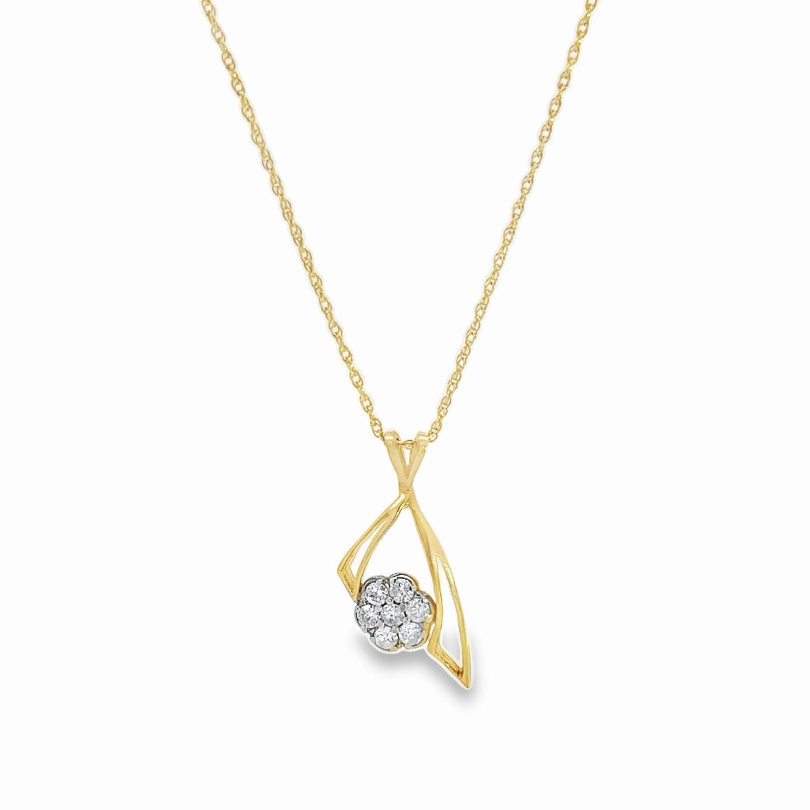 Distinctive pieces Trendy Addition Kirkland Jewelry Estate | 14K Yellow Gold Diamond Cluster Necklace