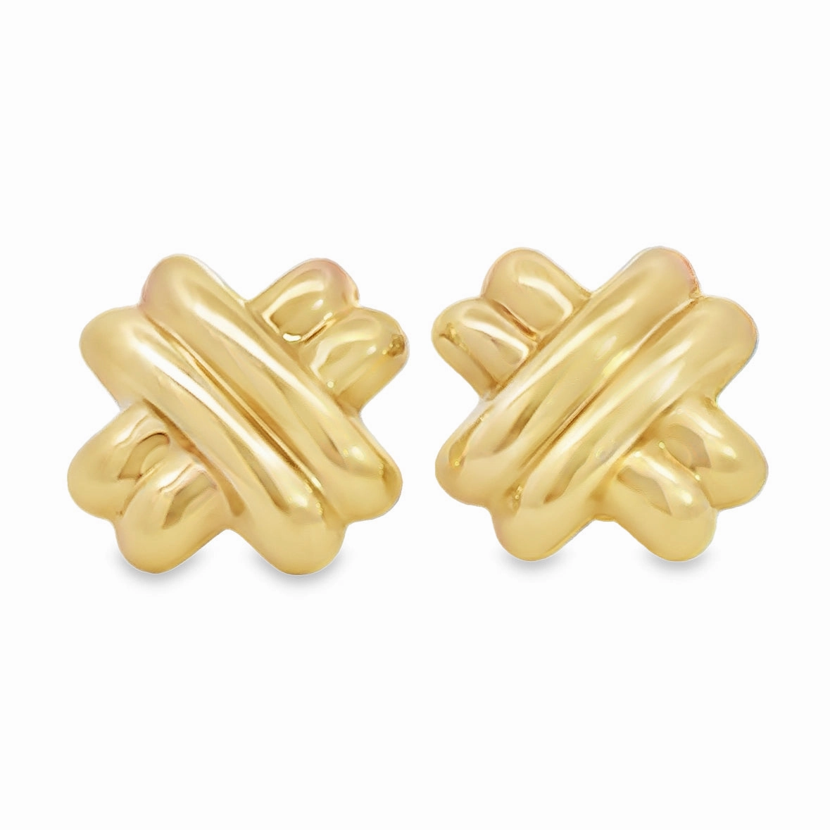 Kirkland Jewelry Estate | 14K Yellow Gold Fashion Earrings Vibrant color Modern Snap