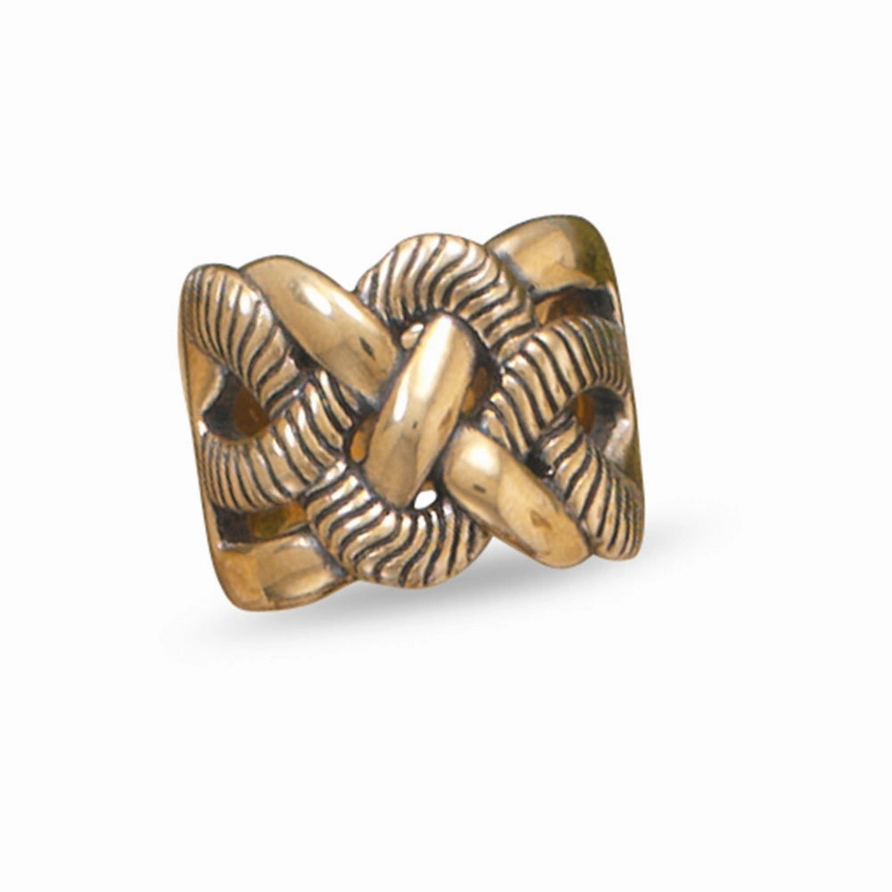 Favorite Present Gift For Teens Knot Weave Design Graduated Wide Band Ring Bronze