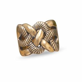 Favorite Present Gift For Teens Knot Weave Design Graduated Wide Band Ring Bronze