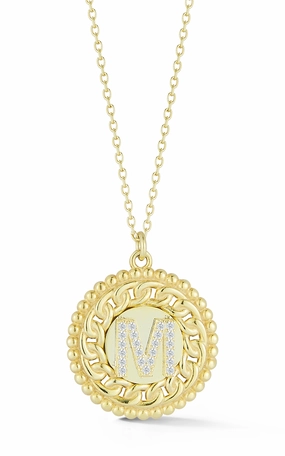 Luxurious Item Medallion Initial Pendant Necklace