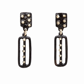 Comfortable Appearance Kusama Black Bronze Earring