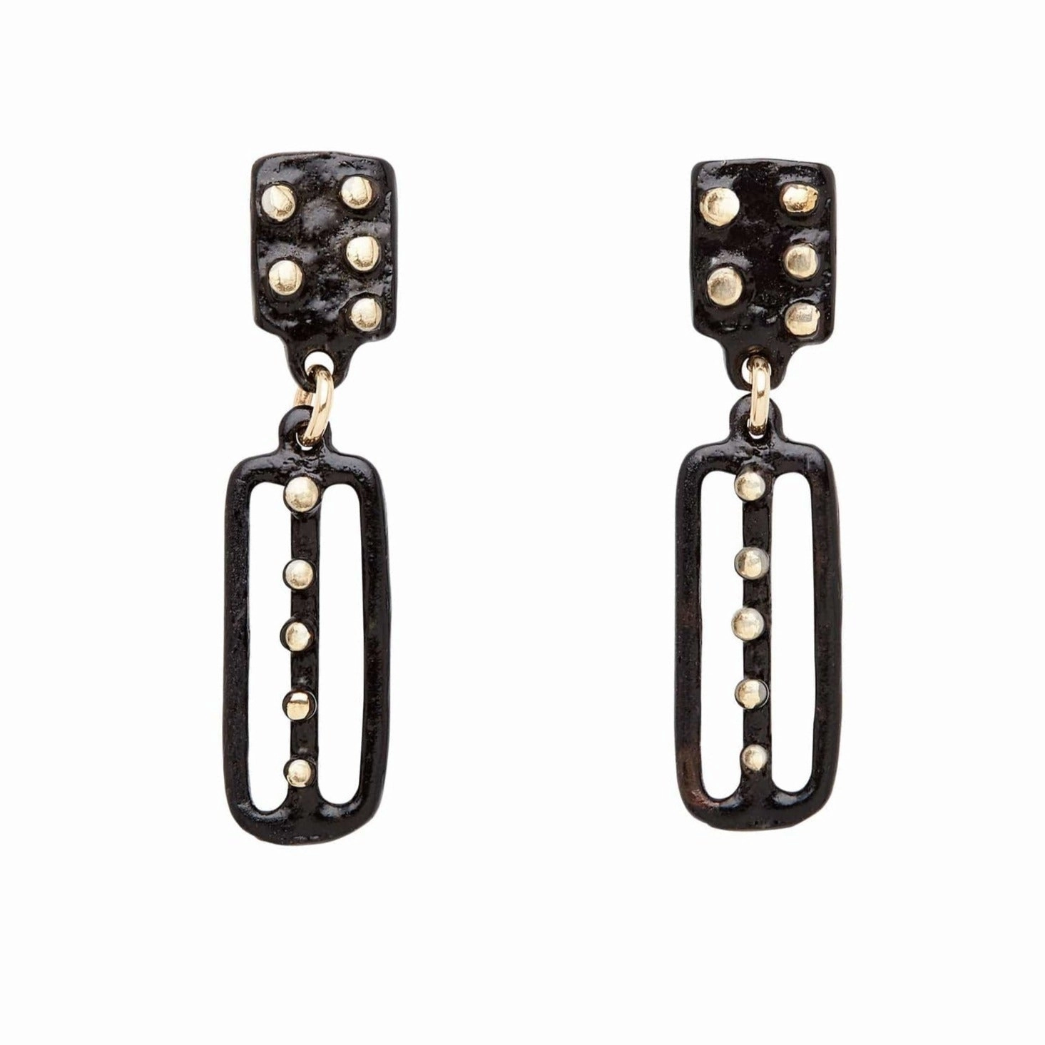 Comfortable Appearance Kusama Black Bronze Earring