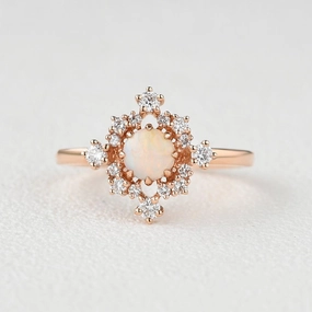 Fresh Look Lab Opal Flower Snowflake Ring