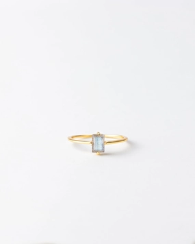 Labradorite Grand Baguette Ring Luxury Gift