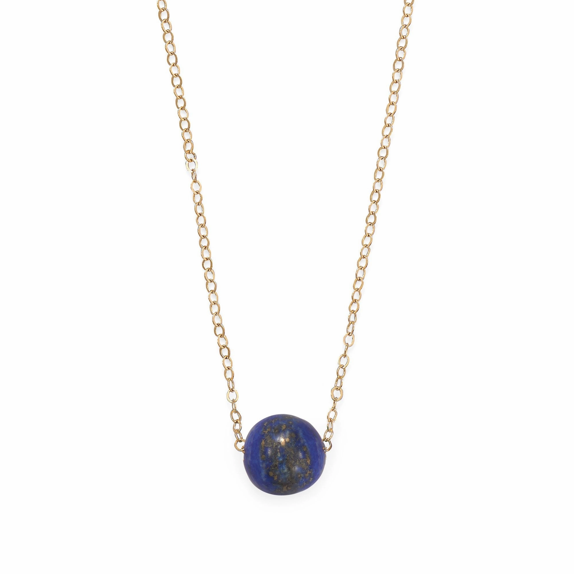 Glow Up Look Lapis Lazuli Single Bead Floating Necklace 14k Gold-filled Chain