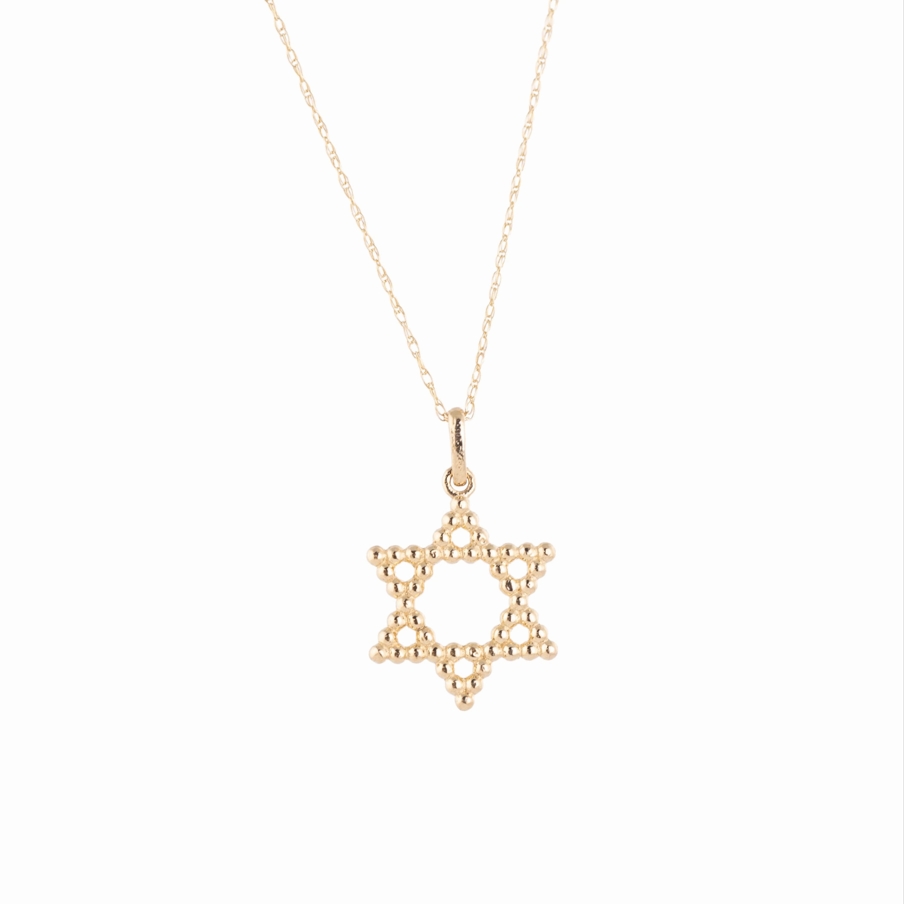 Modern Accent Autumn Touch Large Beaded Star of David - 14k Gold