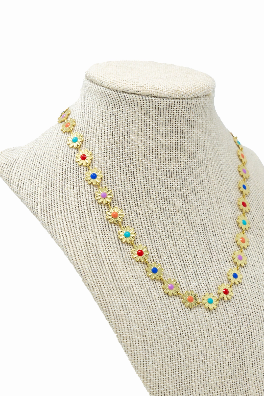 Modern Fashion Artisan Present Large Gold   Rainbow Daisy Chain