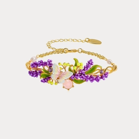 Unrivaled Value Heartwarming Mixes Lavender Butterfly Bracelet with Pink Crystal