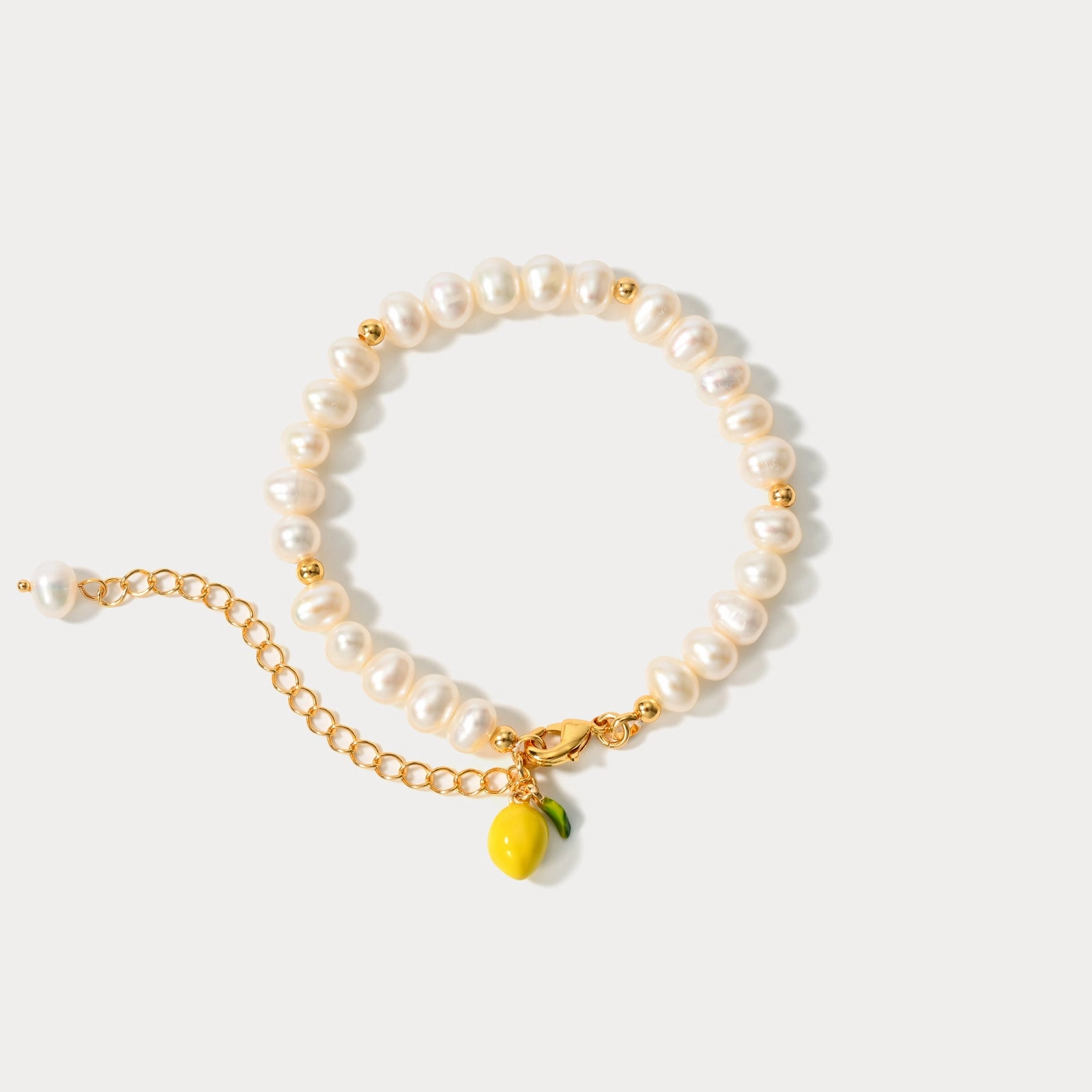 Rustic Charm Lemon Pearl Bracelet